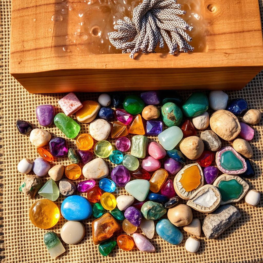 Colorful gems and geodes you can dig at The Traveling Claim